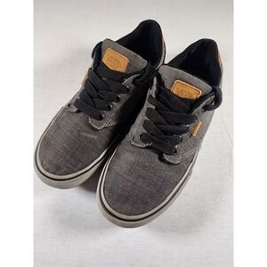 Vans Atwood Deluxe Mens 8.5 Gray Denim Textile Skate Shoes Low Top Sneakers